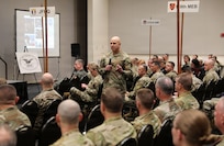 U.S. Army Lt. Gen. Jonathan Stubbs, director of the Army National Guard, shares his leadership philosophy with Kentucky Guardsmen at the 2026 National Guard Association of Kentucky conference at the Sloan Convention Center in Bowling Green, Ky., Feb. 28, 2026.