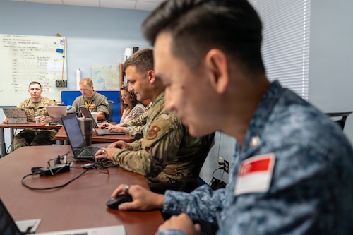 Air University students attending Air Command and Staff College participate in scenario-based training at Maxwell Air Force Base, Alabama, March 10, 2026.