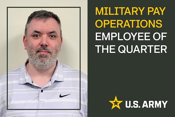 William French, U.S. Army Financial Management Command Military Pay Operations financial management analyst, poses for a photo at Fort Leavenworth, Kansas, March 3, 2026. MPO performs the installation-level military support for the Army across the United States, Korea and Japan. The MPO headquarters in Indianapolis manages 36 Army Military Pay Offices, formerly known as Defense Military Pay Offices, and 14 satellite offices at 49 locations. (U.S. Army graphic illustration)