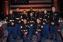 U.S. Marines with Marine Corps Recruiting Station Chicago, pose for a photo at the Union League Club of Chicago’s annual George Washington Birthday Celebration, in Chicago, Illinois, Feb.19, 2026. The club hosts the event annually to honor the United States’ first commander in chief and president, George Washington. (U.S. Marine Corps photo by Sgt. Dalton J. Payne)