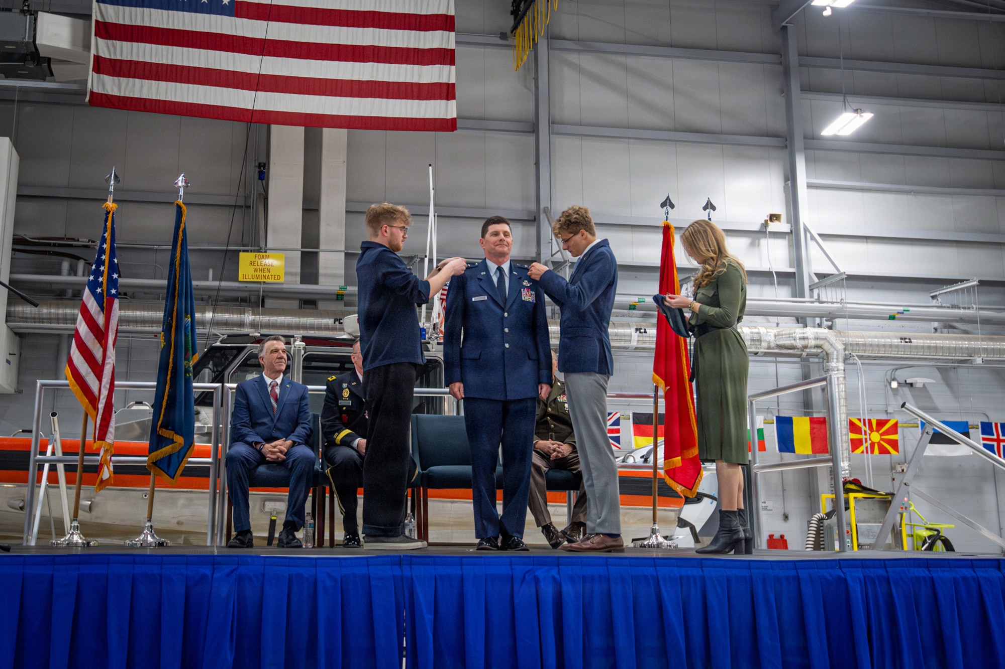 Photo of U.S. Air Force Maj. Gen. Henry Harder Jr., Adjutant General of the Vermont National Guard, being promoted to the rank of Major General during a change of command ceremony at the Vermont Air National Guard Base, South Burlington, Vermont, March 7, 2026.