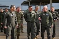 Air Force Chief of Staff Gen. Ken Wilsbach and Chief Master Sgt. of the Air Force David Wolfe tour facilities at Ebbing Air National Guard Base, Ark., March 9, 2026.