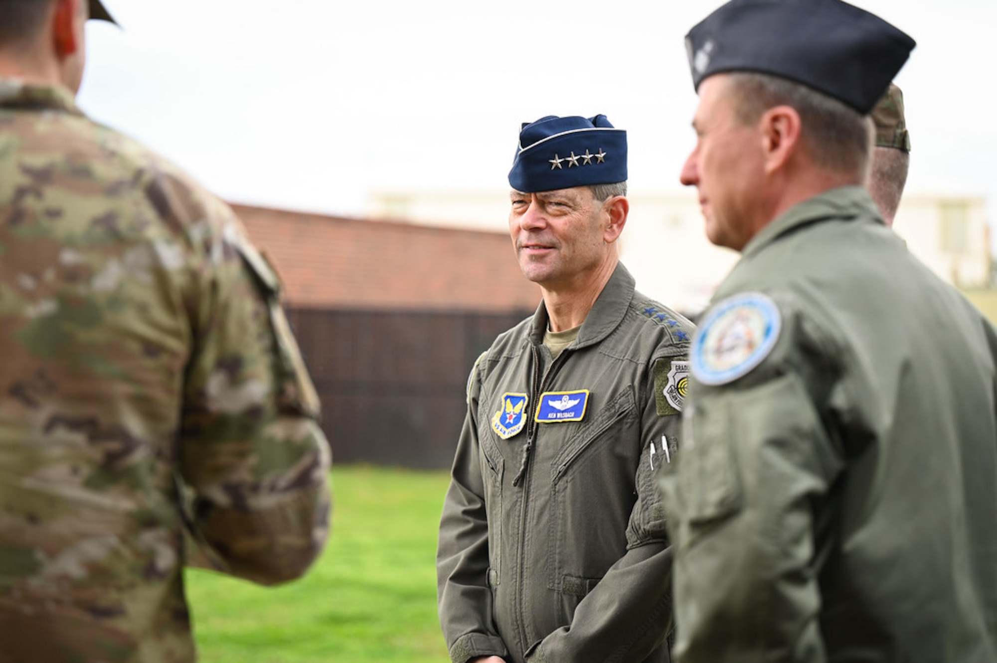 Air Force Chief of Staff Gen. Ken Wilsbach receives a brief on the F-35 Foreign Military Sales program from 85th Fighter Group and 33rd Fighter Wing leadership at Ebbing Air National Guard Base, Ark., March 9, 2026.