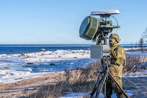 A radar is put into operation by an Estonian soldier