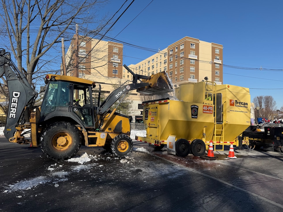 Image of a snow melter in use.