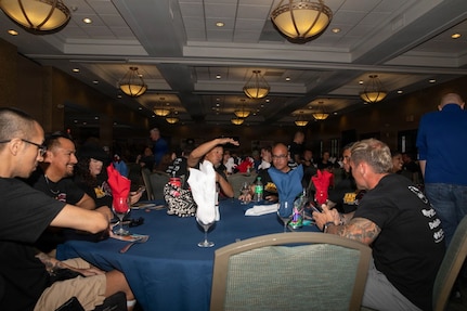 Competitors in Army Trials 2026 celebrate together at the event's closing ceremony at the Fort Bliss Underwood Golf Complex.