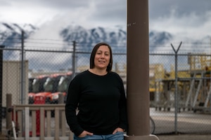 Meet Feliz Weaver, a lead program management analyst for the 309th Aircraft Maintenance Group, with the Ogden Air Logistics Complex. She brings 16 years of experience to her role.  
(U.S. Air Force photo by Cynthia Griggs)