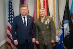 General Christopher J. Mahoney, Vice Chairman of the Joint Chiefs of Staff, met with Jónas G. Allansson, Iceland Chief of Defence, to reinforce the strategic partnership between our two nations at the Pentagon, 10 March 2026.