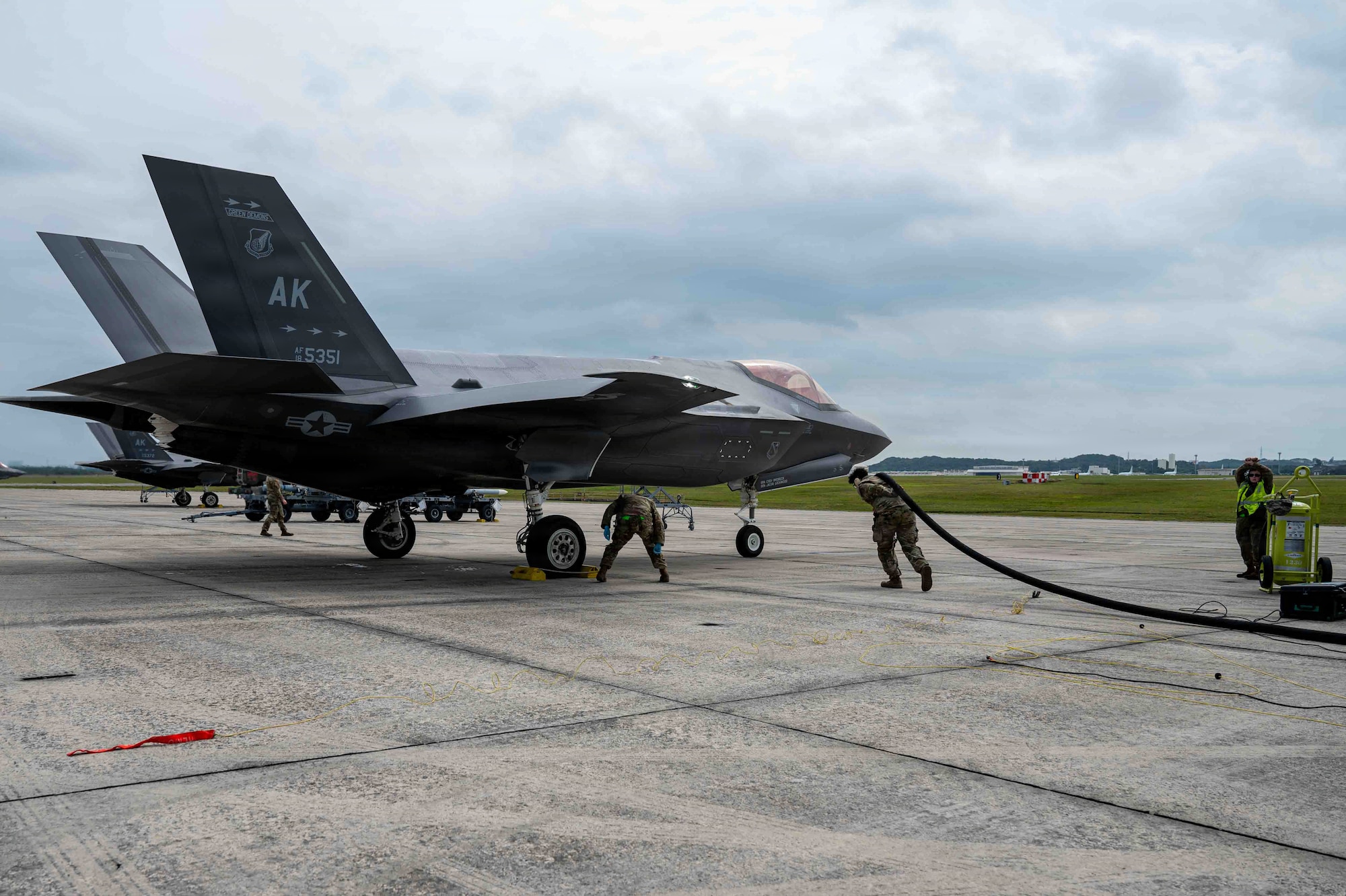 Airman refuels aircraft.