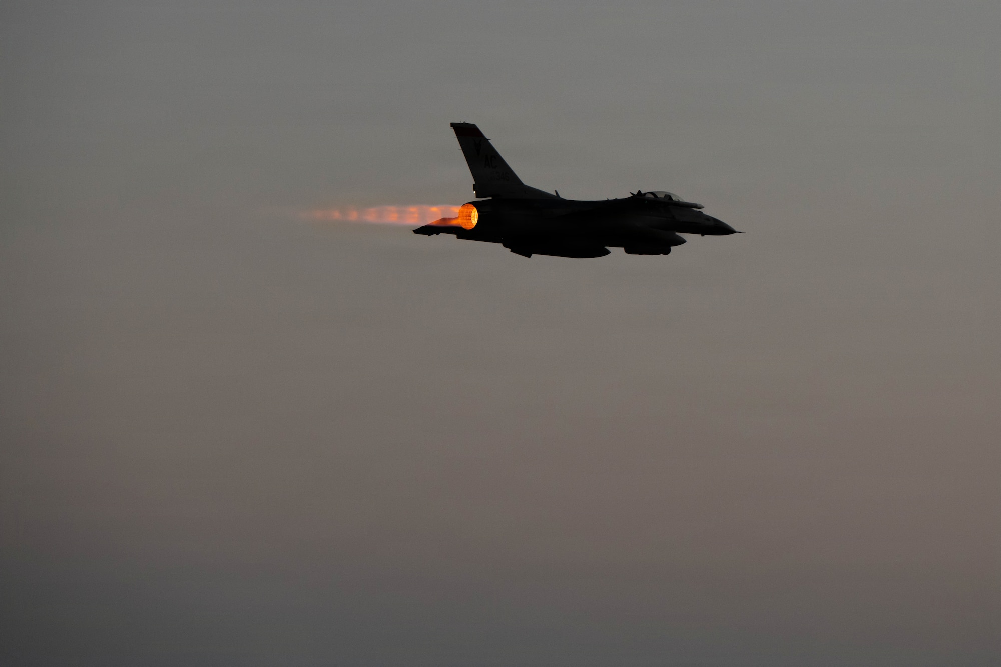 Aircraft takes off.