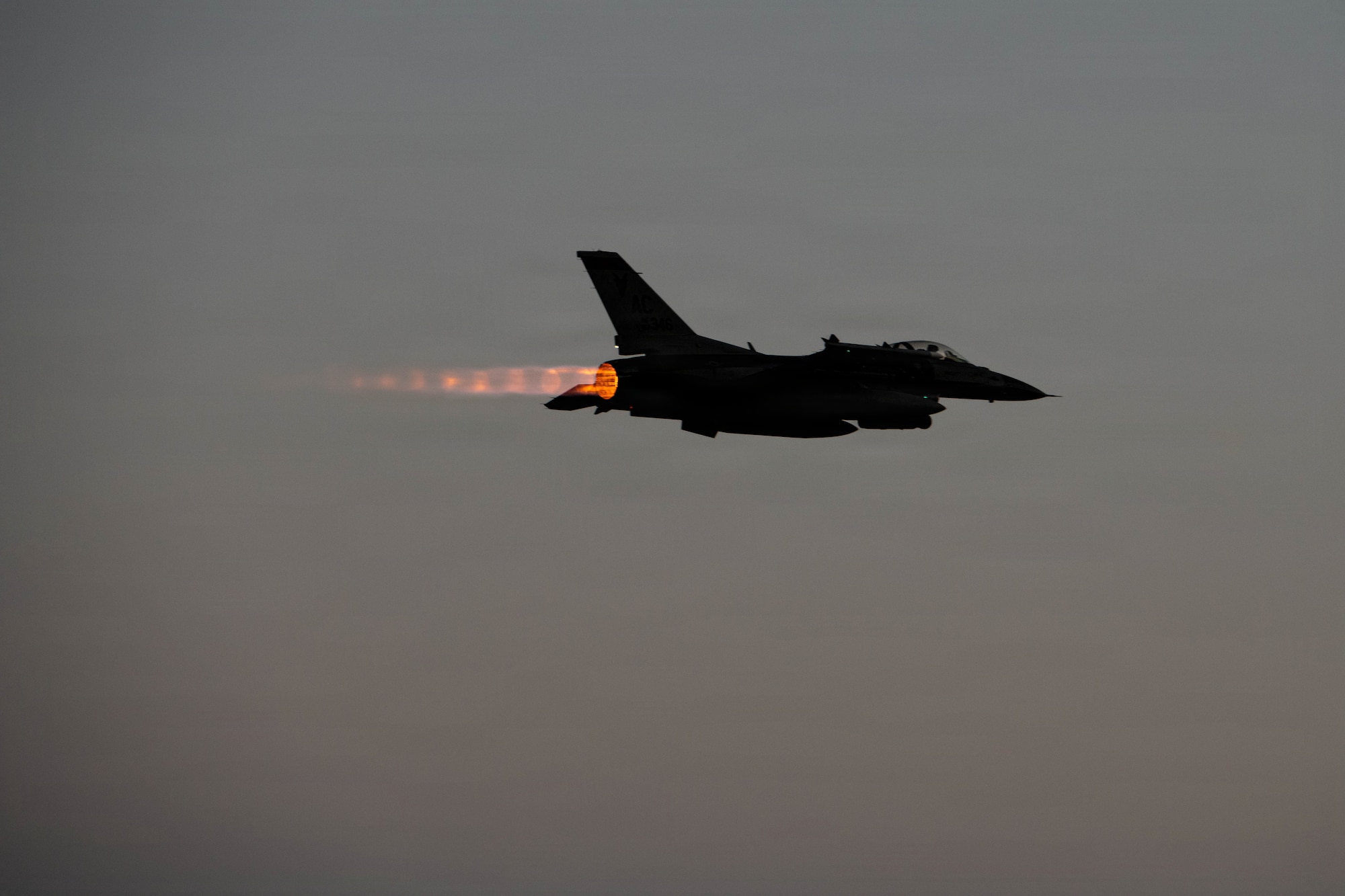 Aircraft takes off.