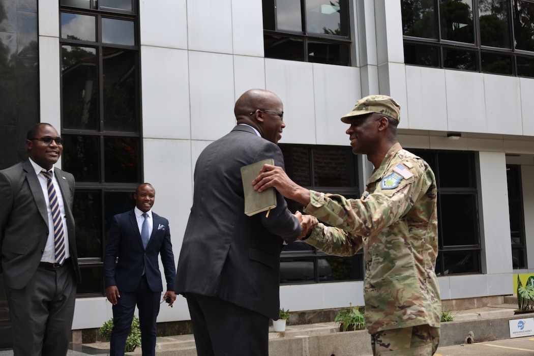Members of the Kenyan delegation and U.S. military and government officials participate in high-level bilateral discussions