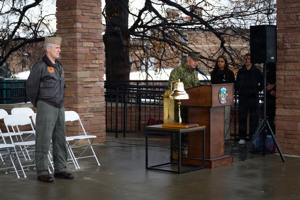 Adm. Steve Koehler, commander, U.S. Pacific Fleet, a University of Colorado Boulder alumnus, left, is introduced by U.S. Marine Corps Col. Matthew Zummo, commanding officer, CU Boulder Naval ROTC unit at the opening ceremony of the annual Colorado Meet, hosted by the university, March 6, 2026. For 100 years, NROTC has been one of our Nation’s proven Foundries of Navy and Marine Corps Officers – forging leaders who are united in purpose, resilient in spirit, and committed to ensuring that our Navy and Marine Corps Combat Team remains ready to fight and win tonight, tomorrow and well into the future.