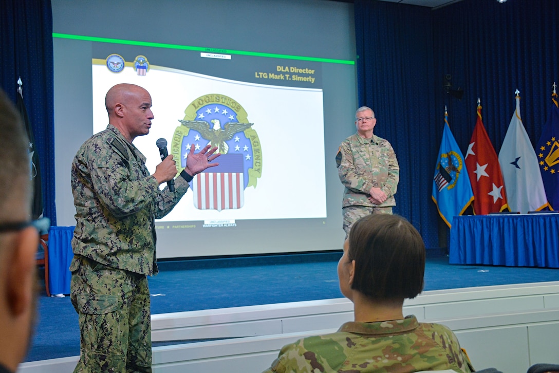 The Defense Logistics Agency Energy commander speaks.