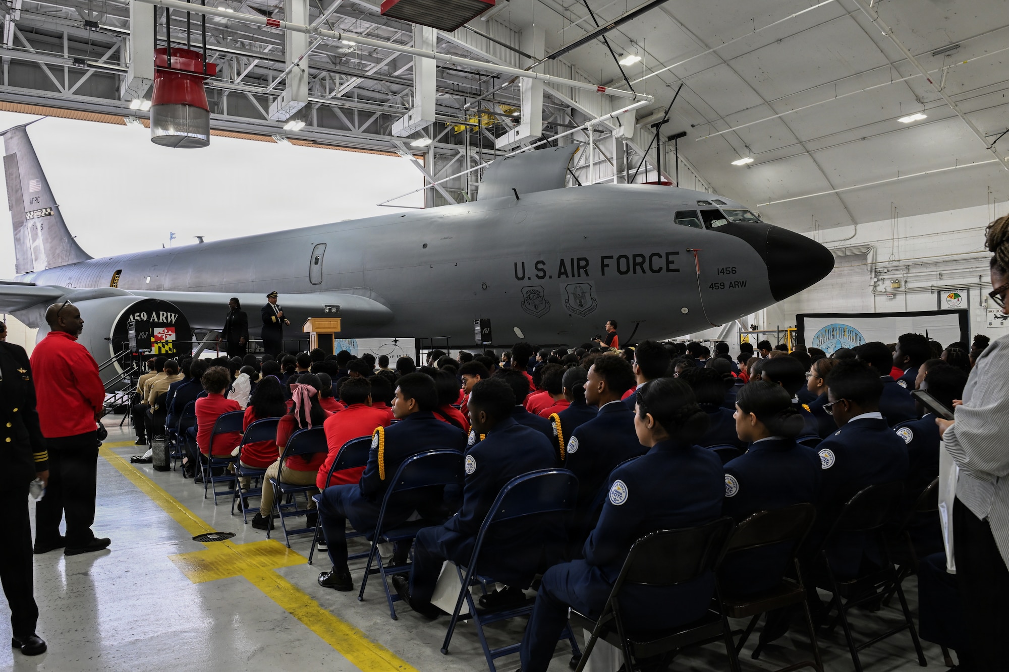 Students in attendance for a speech.