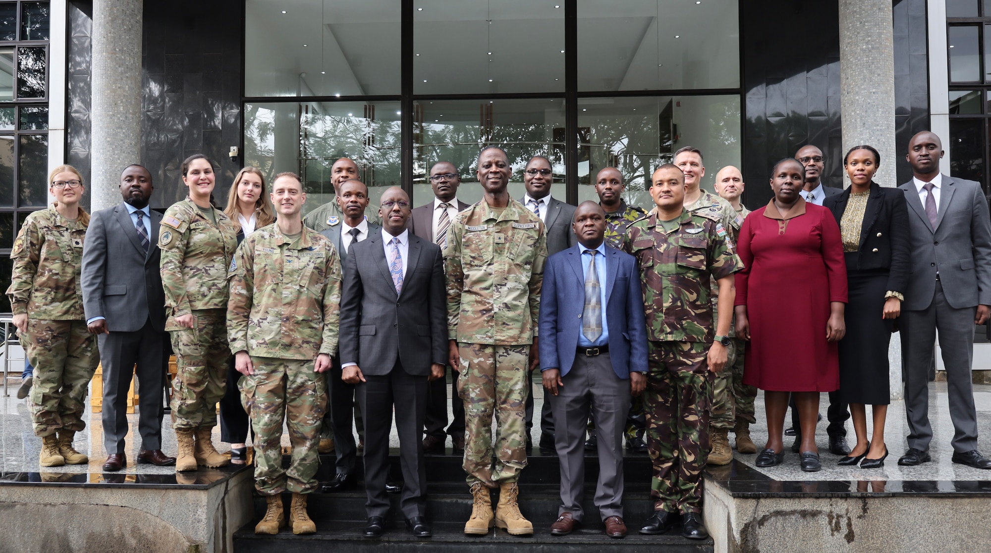 Members of the Kenyan delegation and U.S. military and government officials participate in high-level bilateral discussions