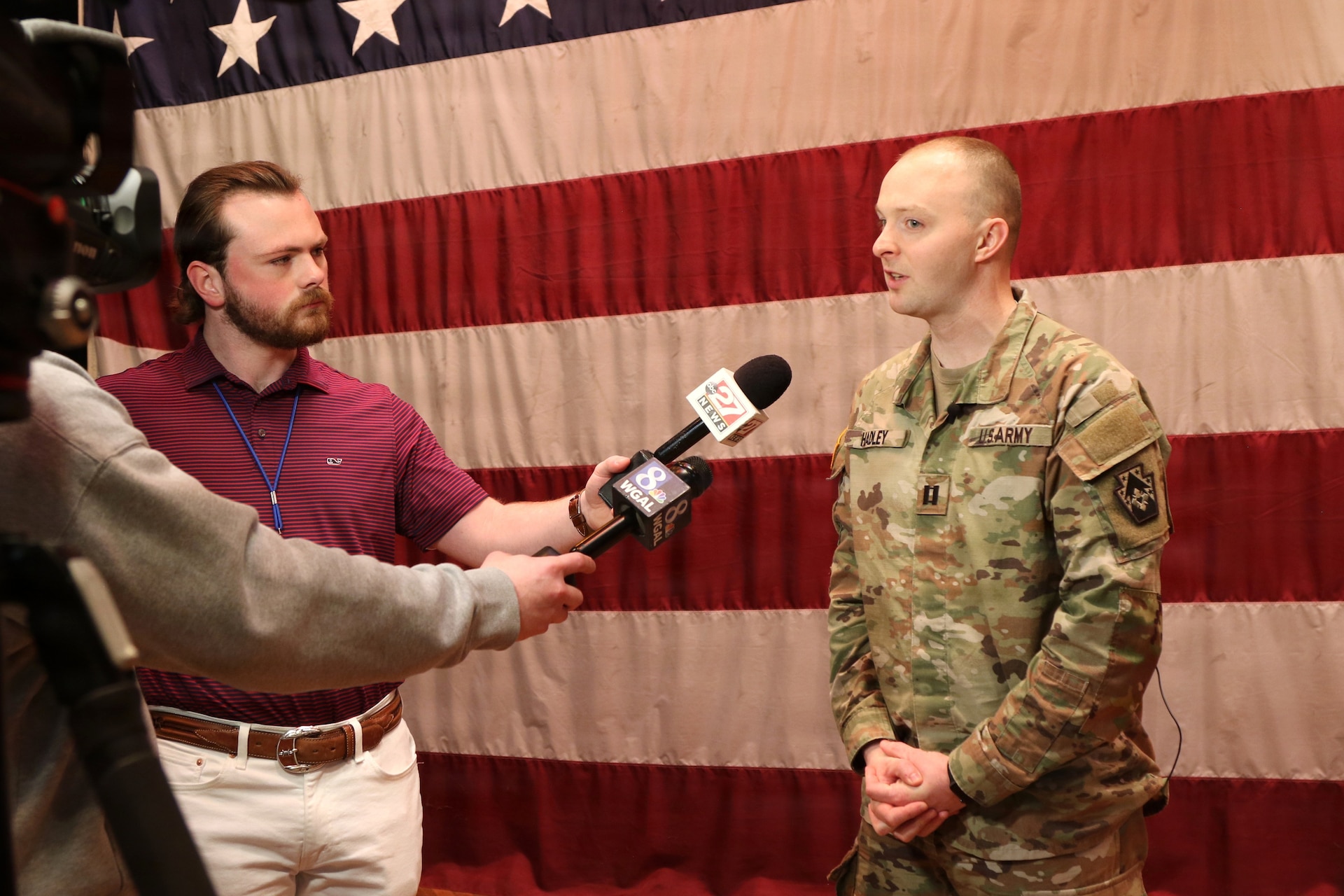 U.S. Soldiers with the 131st Transportation Company, 228th Motor Transportation Battalion, 213th Regional Support Group, Pennsylvania National Guard are honored at a deployment ceremony at the Zembo Shrine, Harrisburg, Pennsylvania, March 14, 2026. Approximately 150 Soldiers are preparing for a year-long deployment to Europe in support of Operation Atlantic Resolve where they will transport critical equipment and supplies throughout the U.S. Army Europe and Africa area of operation. (U.S. Army National Guard photo by Staff Sgt. Vail Forbeck)