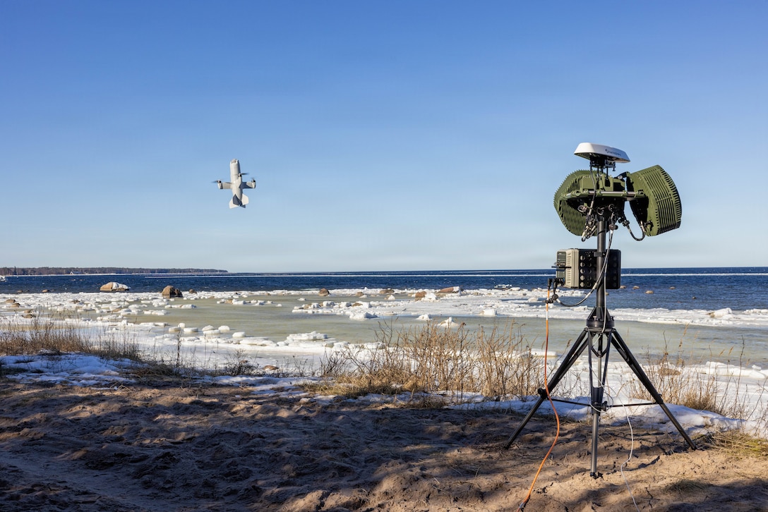A counter-drone defense system launches for a test run