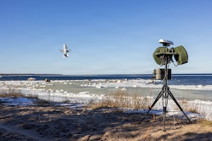 A counter-drone defense system launches for a test run