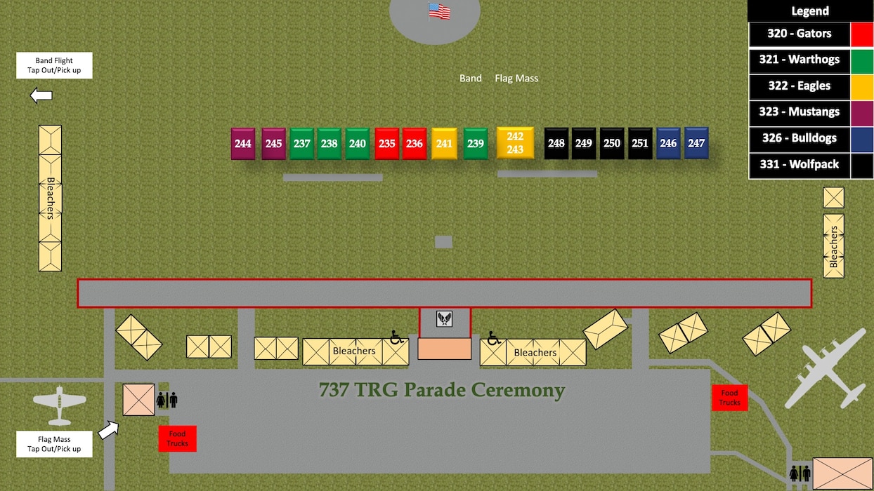 Flights 235-251 BMT Graduation Parade Line Up Graphic