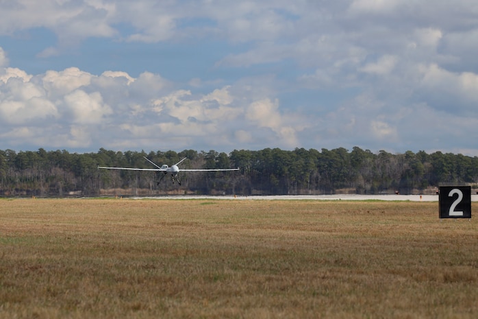 VMUT-2's MQ-9A makes inaugural landing at Marine Corps Air Station New River
