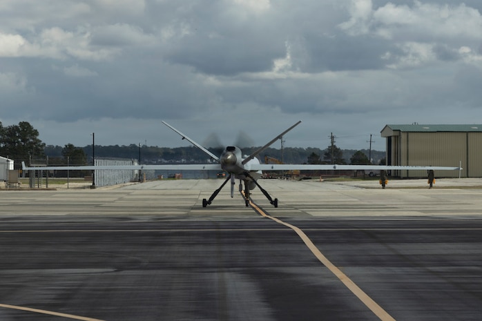 VMUT-2's MQ-9A makes inaugural landing at Marine Corps Air Station New River