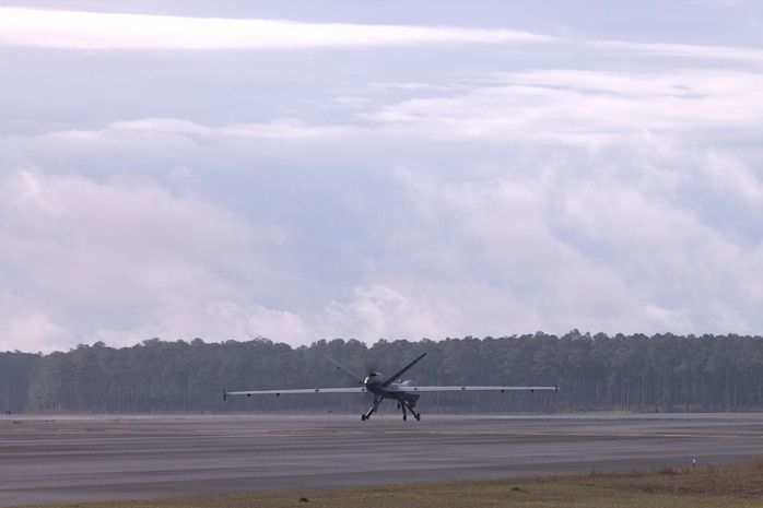 VMUT-2's MQ-9A makes inaugural landing at Marine Corps Air Station New River