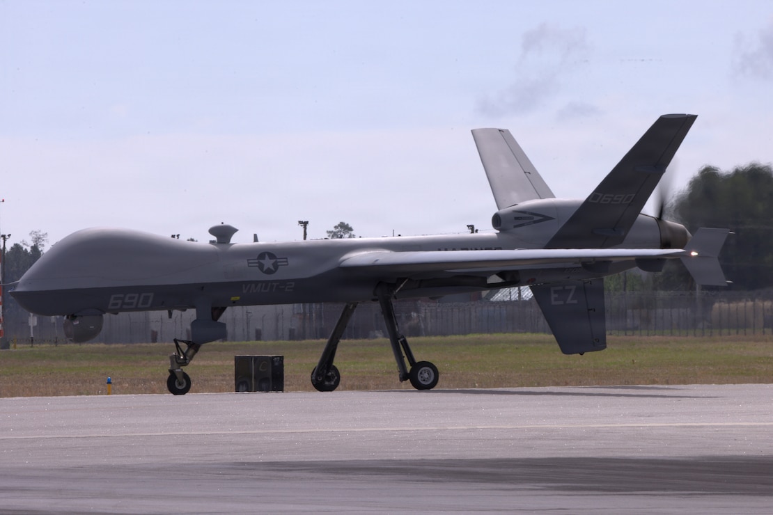 VMUT-2's MQ-9A makes inaugural landing at Marine Corps Air Station New River