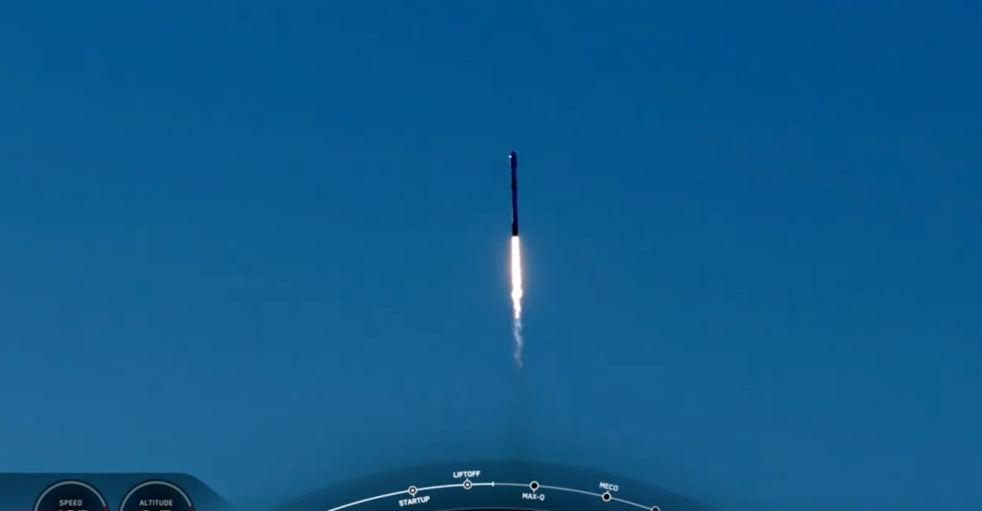A SpaceX Falcon 9 launched two communications satellites Aug. 11, 2024, for Space Norway’s Arctic Satellite Broadband Mission. The rocket lifted off at 10:02 p.m. Eastern from Vandenberg Space Force Base, Calif. (Courtesy image by SpaceX livestream) 