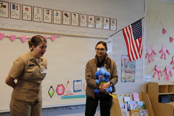 Dentists and hygienists from Naval Health Clinic Lemoore visited two elementary schools on Naval Air Station Lemoore to teach children the importance of dental hygiene. Lt. Hannah Mills, Lt. Tri Nguyen, Lt. Dikran Diarian and dental hygienist Brenda Guerzon presented oral health education to students from preschool through third grade at Neutra Elementary School on Feb. 25 and Akers School on Feb. 27.