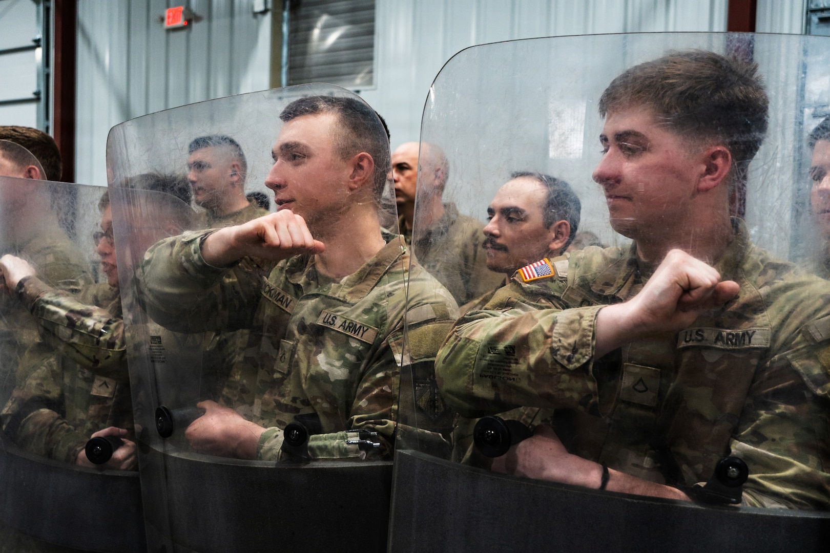 Soldiers assigned to the 246th Transportation Battalion, 272nd Regional Support Group, Michigan Army National Guard, conduct a National Guard Response Force validation exercise, March 12, 2026, at Camp Grayling Joint Maneuver Training Center, Mich.