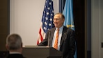 The Honorable Robert Kadlec speaks at NDU on March 12.