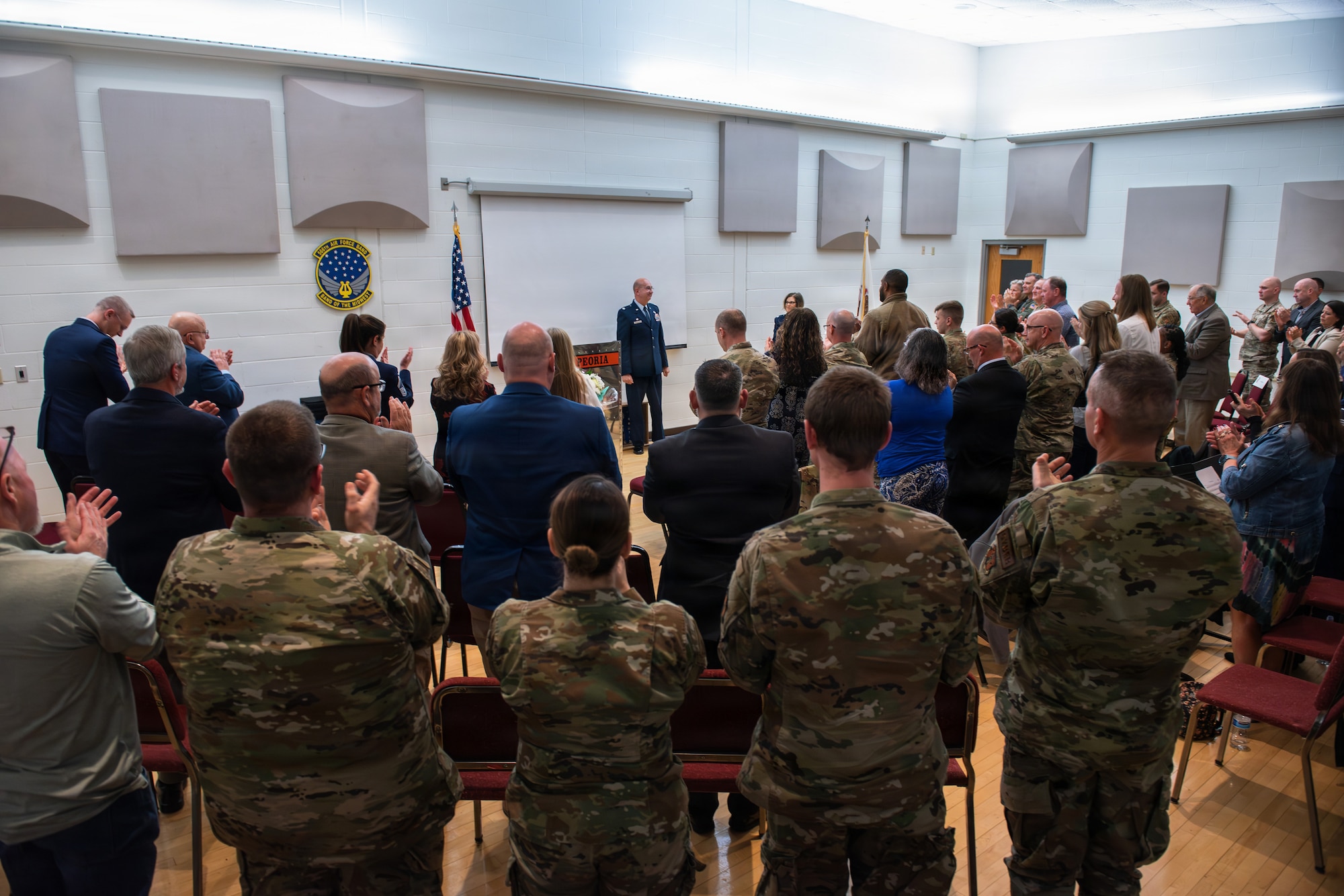Airman being retired during ceremony.
