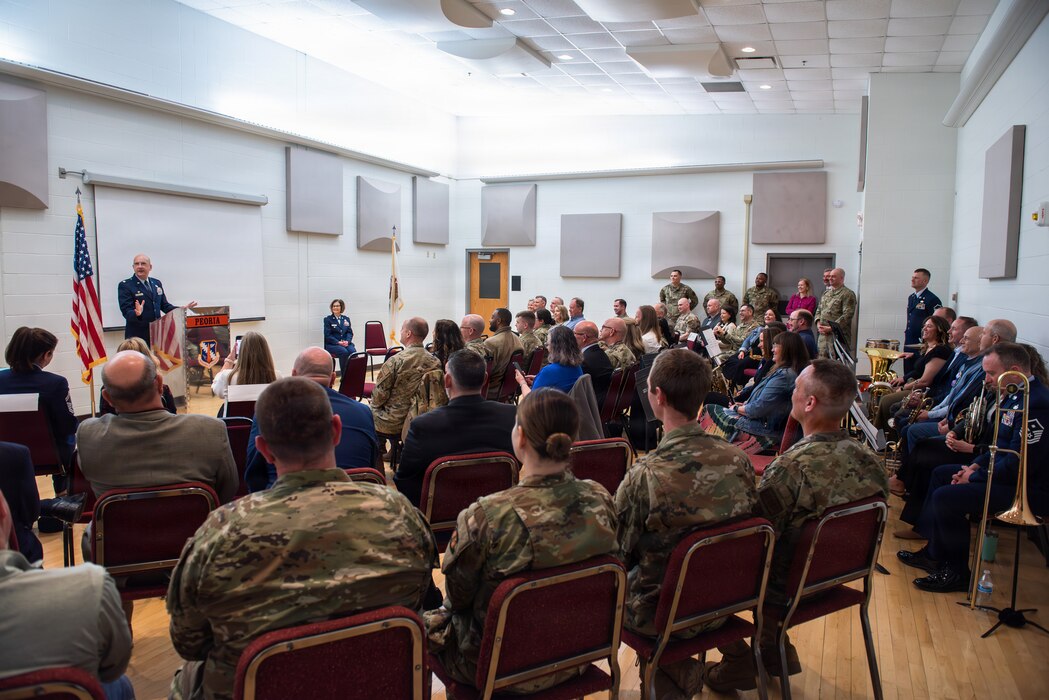 Airman being retired during ceremony.