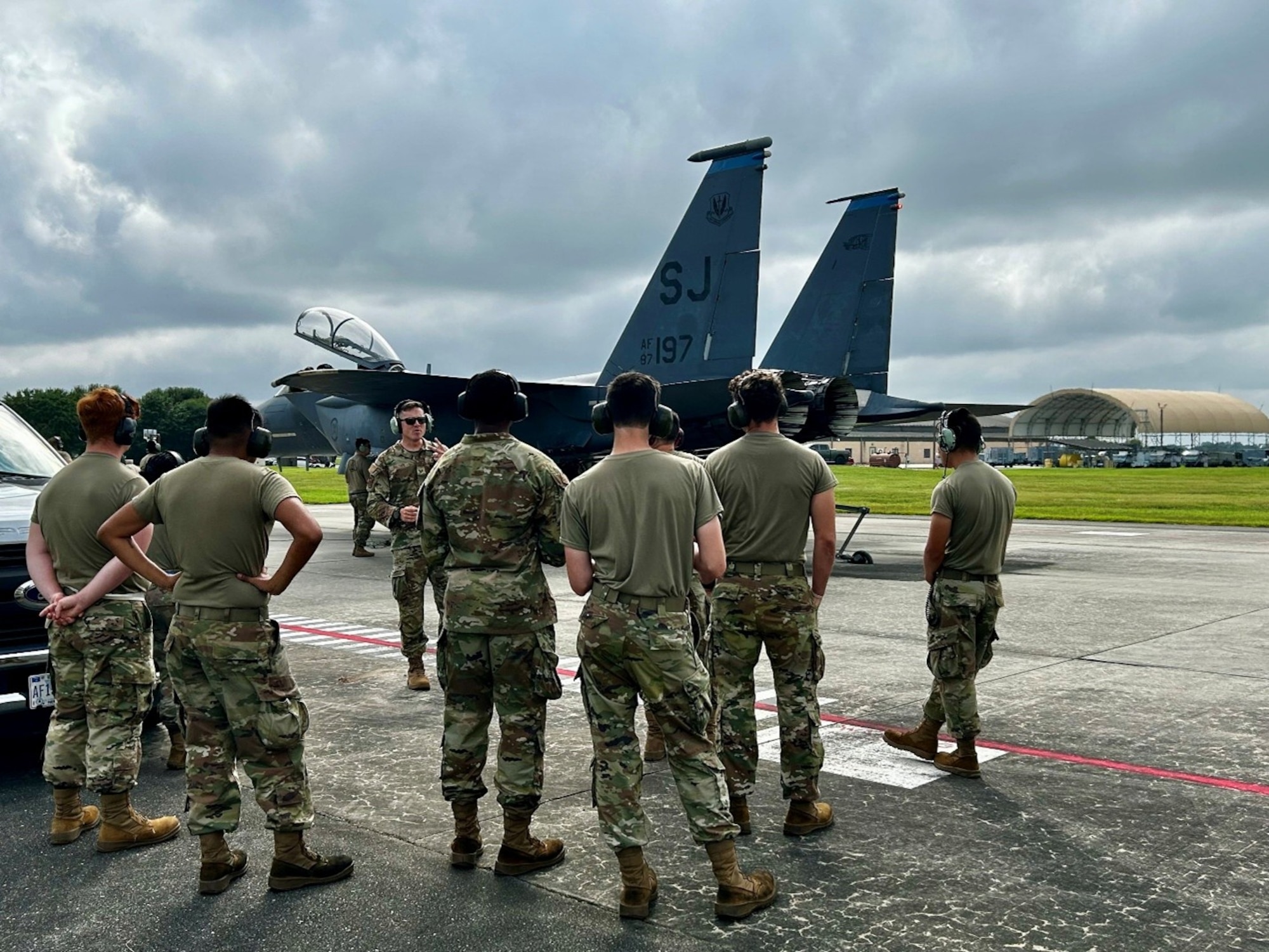 U.S. Air Force Technical Sgt. Preston Belcher, 372nd Training Squadron / Detachment 201 FTD Instructor, is featured showcasing the raw power of the F-15E Strike Eagle