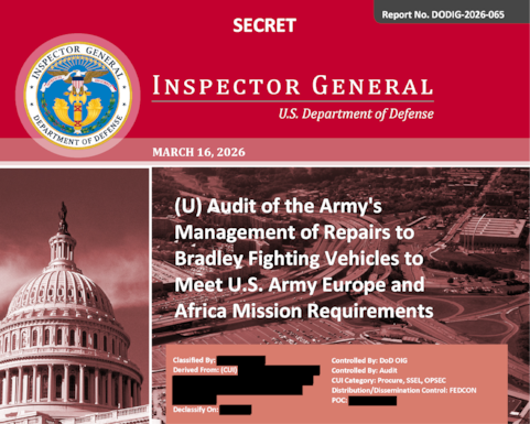 Audit of the Army’s Management of Repairs to Bradley Fighting Vehicles to Meet U.S. Army Europe and Africa Mission Requirements (Report No. DODIG-2026-065)