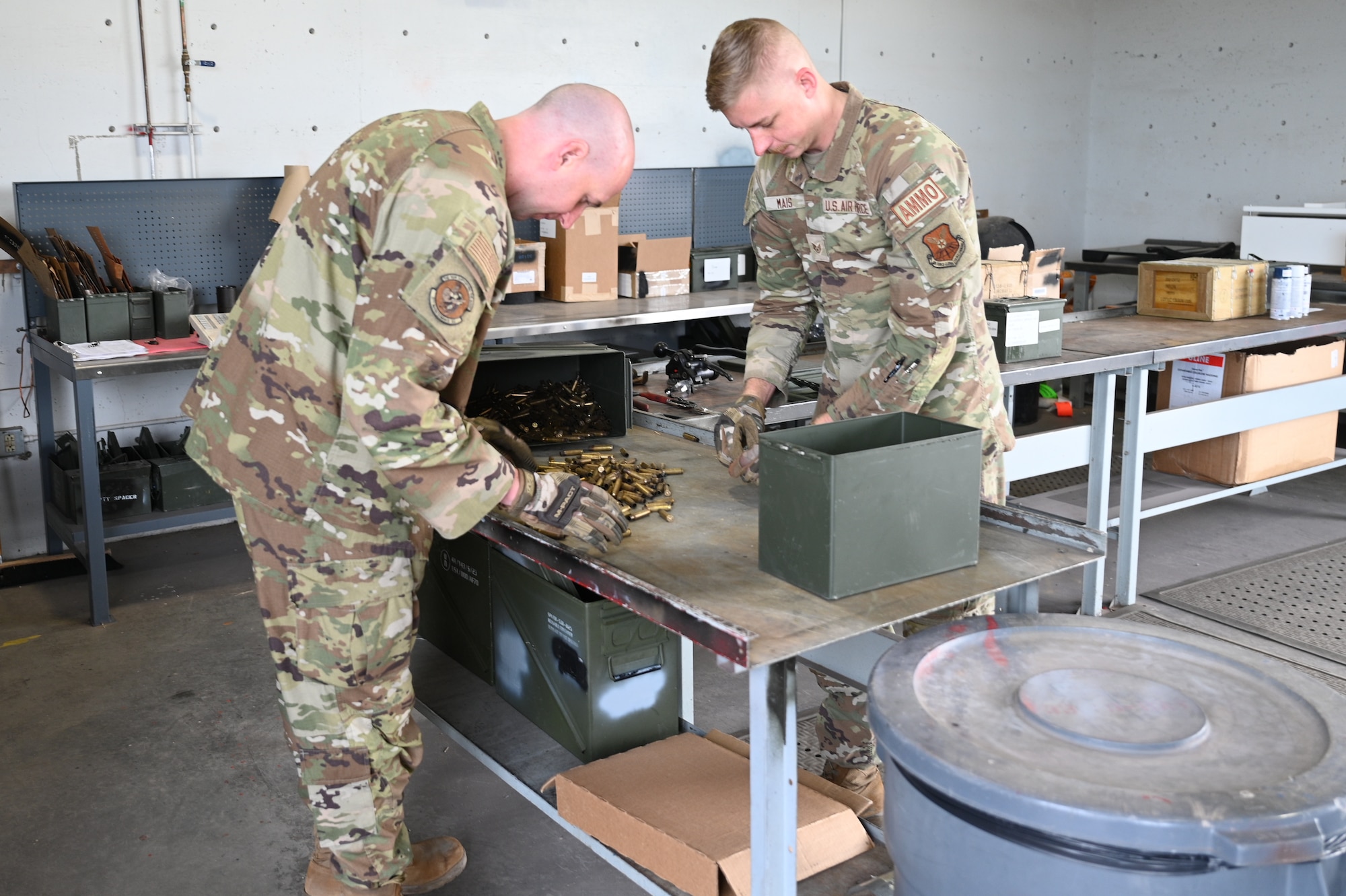 377th Maintenance Squadron Airmen inspect, recycle, and load brass