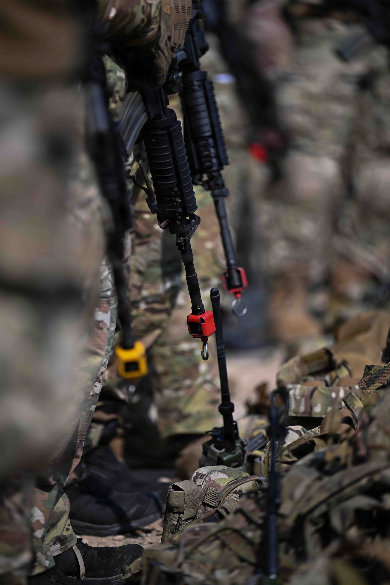 U.S. Air Force Airmen from the 607th Air Support Operations Group, prepare their weapons during exercise Freedom Shield 26 at Rodriguez Live Fire Complex, Republic of Korea, March 17, 2026.