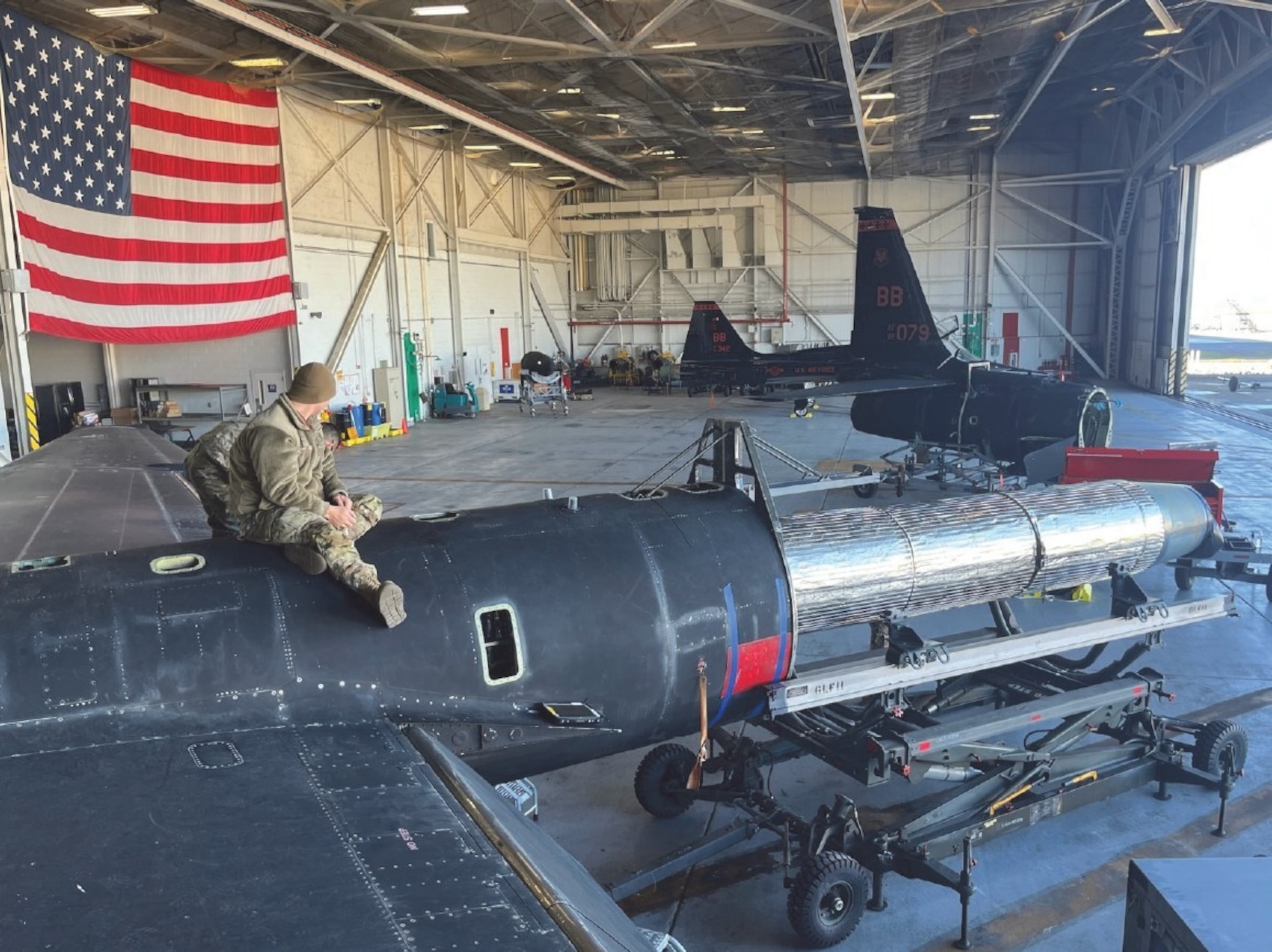 U.S. Air Force Staff Sgt. Charles Ryant, 372nd Training Squadron / Detachment 221 FTD Instructor, teaches U-2 Engine Removal & Installation class