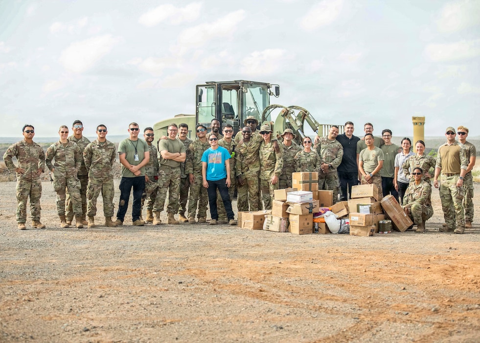 U.S. service members pose for a group photo