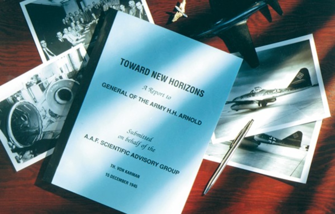 Following its May 1945 visit to Germany to survey test facilities there, the Scientific Advisory Group, formed at the request of Gen. Henry “Hap” Arnold, the commanding general of the U.S. Army Air Forces during World War II and the U.S. Air Force’s only five-star general, submitted its findings and recommendations for the future of American aeronautical research in a report titled Toward New Horizons. This report was published in the latter part of 1945 and called for the creation of a research and development facility that could be used for the study of jet propulsion, supersonic aircraft and ballistic missiles. (U.S. Air Force photo)