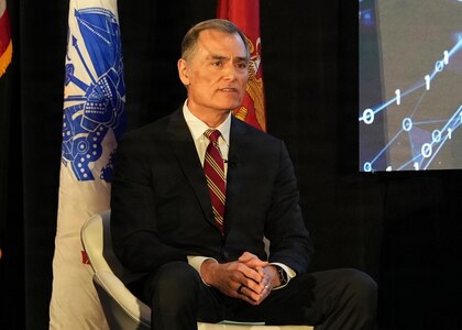 SAN ANTONIO – (March 17, 2026) – Dr. Michael McGinnis, executive director of the U.S. Navy Bureau of Medicine and Surgery, and director of the Navy Medicine Civilian Corps, served as the moderator for a continuing education panel titled, “Overcoming the Unique Medical Challenges across the Indo-Pacific Theater during the 2026 Annual Operational Medicine Symposium (OpMed) & Technology Showcase held at the Henry B. Gonzales Convention Center.  Panelists included Capt. Niels Olson, Medical Corps, chief medical officer, Human Systems Portfolio, Defense Innovation Unit; Capt. Delbert Clark, Medical Corps, command surgeon, 3rd Marine Division; Capt. Richard Gilliard Jr., Medical Service Corps, commanding officer, U.S. Naval Hospital Okinawa, Japan; U.S. Army Maj. Gen. Darrin Cox, commanding general, 18th Theater Medical Command; and Dr. Darrin Frye, chief science director, Naval Medical Research Unit San Antonio. OpMed is one of the largest and most influential military medical events in North America for senior medical officials, clinicians, government leaders, and solution providers. The symposium explores how the Military Health System is preparing for large scale combat operations by championing innovations in combat casualty care to strengthen warfighter survivability and enhance the medical readiness of the joint force. Navy Medicine is committed to expanding partnerships in the medical field and the importance of sharing best practices, advancing medical capabilities, research and training opportunities. (U.S. Navy photo by Burrell Parmer, NAMRU San Antonio Public Affairs/Released)