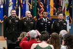 The Virginia National Guard’s Warrant Officer Candidate School celebrates the graduation of four new warrant officers in a ceremony March 8, 2026, at Fort Pickett, Virginia. The candidates took their oath of office and were then pinned with their new rank by family members, friends and mentors. Col. Beau Mason served as the guest speaker for the event. (U.S. Army National Guard photo by Sgt. 1st Class Terra C. Gatti)