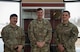 U.S. Air Force Tech. Sgt. Brandon Trinidad, 91st Security Forces Group chief of weapons and tactics (left), U.S. Air Force Master Sgt. Chad, 20th Air Force chief of weapons and tactics for ICBM security forces operations (middle) and U.S. Air Force Tech. Sgt. Aaron Bedker, 91st Missile Security Operations Squadron NCOIC weapons and tactics pose for a photo during a Nuclear Security Operations Tactics, Techniques and Procedures rewrite at Minot Air Force Base, North Dakota, Feb. 25, 2026. The rewrite establishes standardized procedures that ensure consistency, interoperability and mission assurance across the enterprise. (U.S. Air Force photo by Airman 1st Class Wesley Davies)