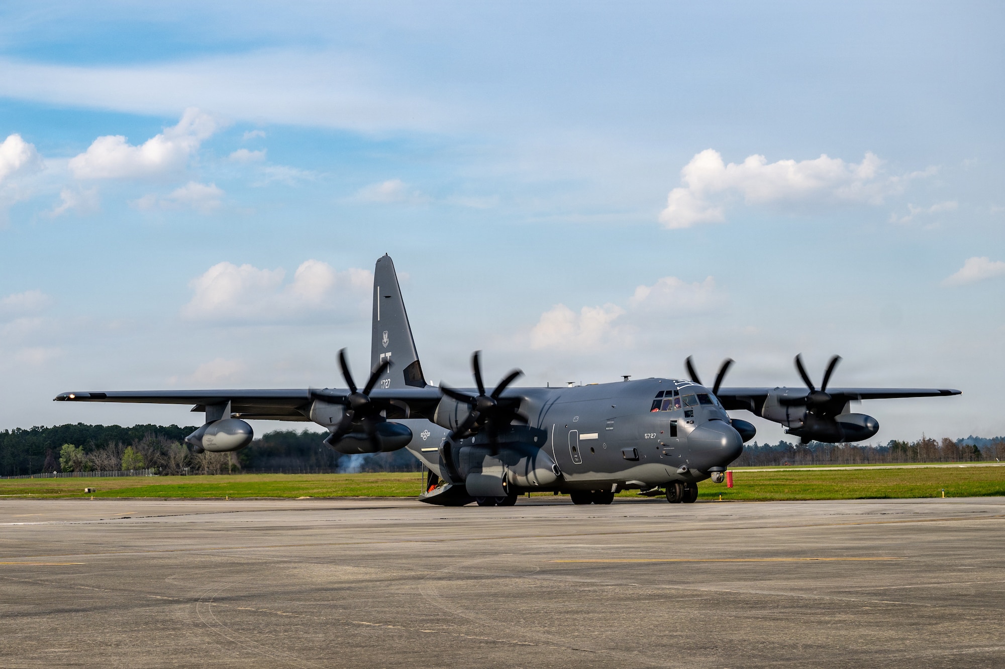 The aircraft delivered a loaner P-19 crash fire truck to sustain the installation’s fire response capability during an extended maintenance period of the fire department vehicle fleet.