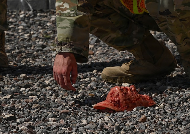Person simulating search and recovery