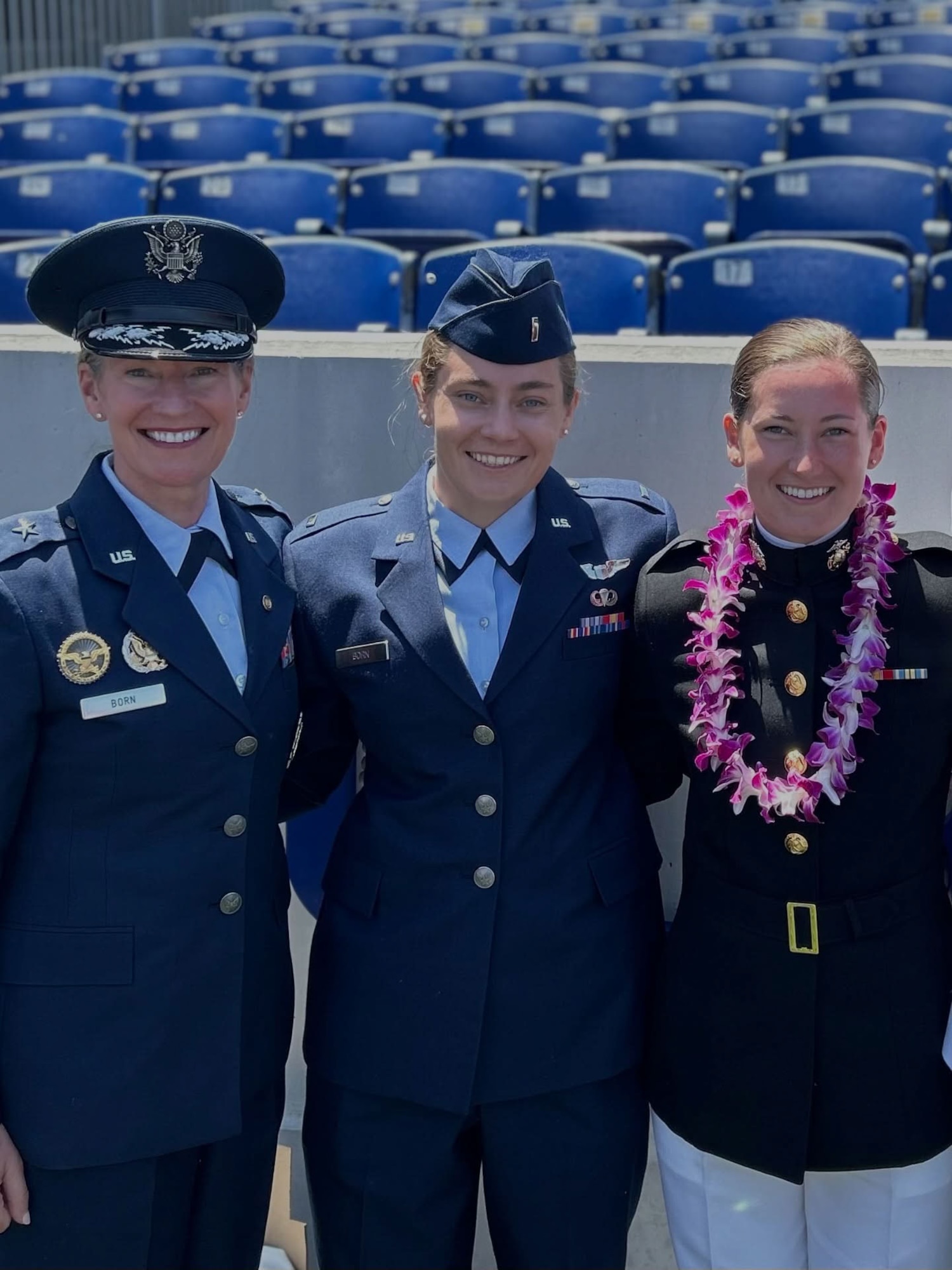 Members of the Born family pose for a photo.