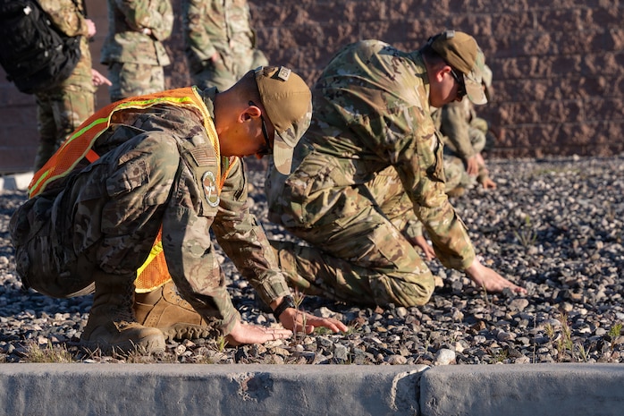 People simulating search and recovery