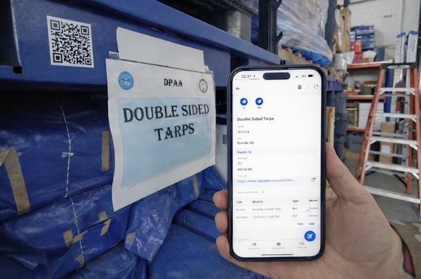The Defense POW/MIA Accounting Agency Europe-Mediterranean Detachment’s newly implemented QR code inventory system is displayed at the detachment’s warehouse in Miesau, Germany, March 18, 2026.