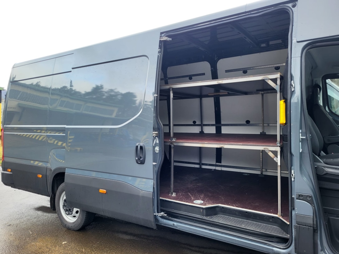 The Defense POW/MIA Accounting Agency Europe-Mediterranean Detachment’s new cargo van showcases its custom shelving, designed to support disinterment operations in Miesau, Germany, March 18, 2026.